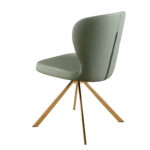 Light green leatherette swivel chair