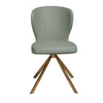 Light green leatherette swivel chair