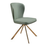 Light green leatherette swivel chair