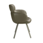 Вращающийся стул из экокожи оливково-зелёного цвета