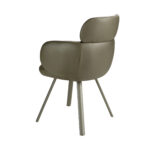 Вращающийся стул из экокожи оливково-зелёного цвета