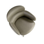 Вращающийся стул из экокожи оливково-зелёного цвета