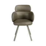 Вращающийся стул из экокожи оливково-зелёного цвета