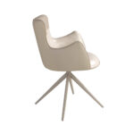 Вращающийся стул из экокожи молочно-белого и грейдж цвета