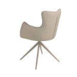 Вращающийся стул из экокожи молочно-белого и грейдж цвета