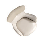 Вращающийся стул из экокожи молочно-белого и грейдж цвета