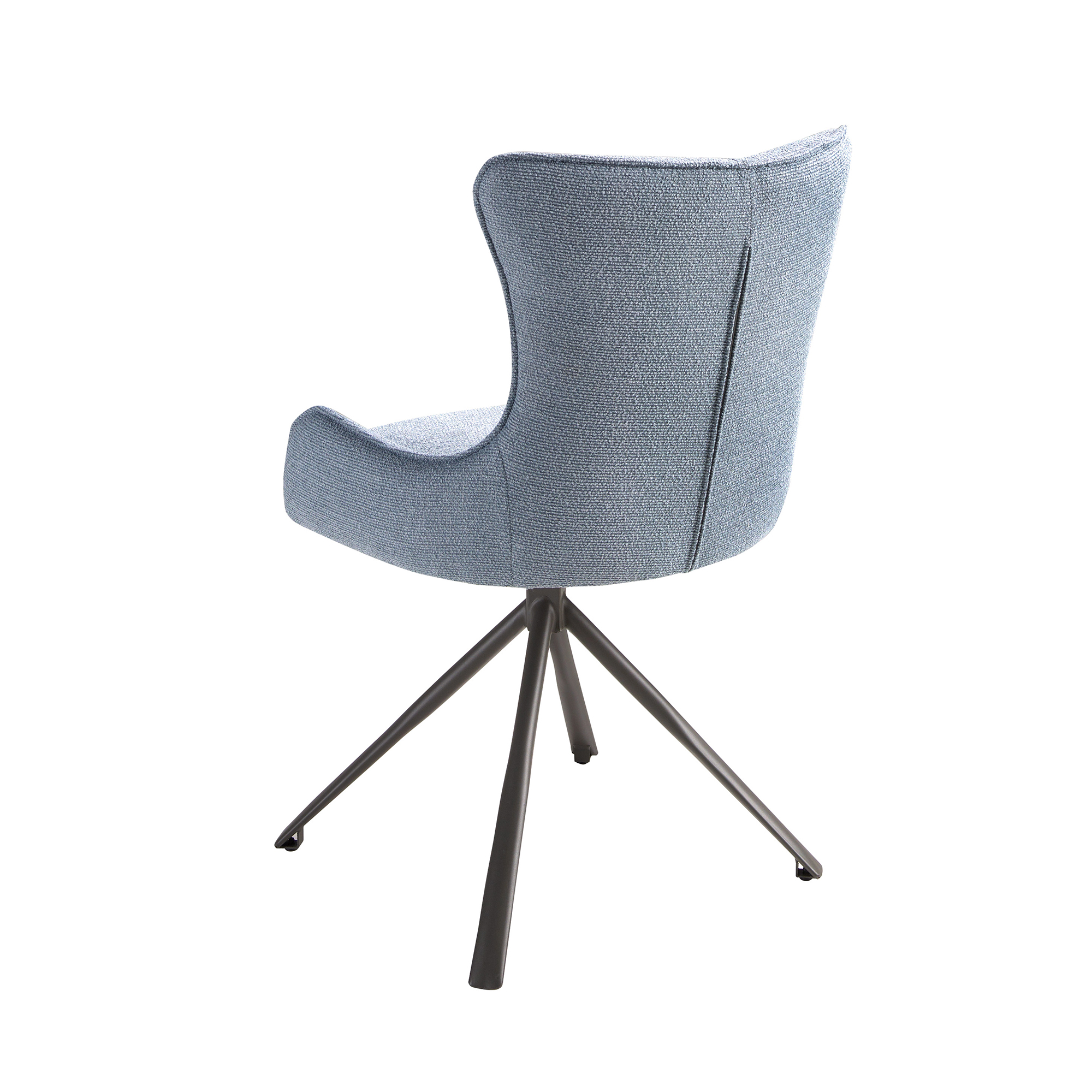 Drehstuhl aus blauem Stoff Drehstuhl aus blauem Stoff