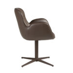 Swivel chair in chocolate brown leatherette