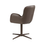 Swivel chair in chocolate brown leatherette