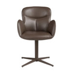 Swivel chair in chocolate brown leatherette