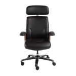 Black leatherette Swivel Office Chair
