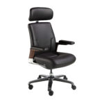 Black leatherette Swivel Office Chair