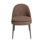 Chaise en tissu marron foncé