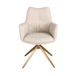 Вращающийся стул из кремовой ткани