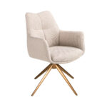 Вращающийся стул из кремовой ткани