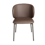 Chaise en similicuir marron foncé