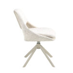Silla giratoria tela blanco roto y crema
