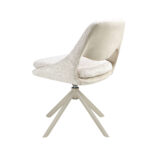 Silla giratoria tela blanco roto y crema