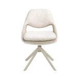 Silla giratoria tela blanco roto y crema