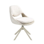 Silla giratoria tela blanco roto y crema