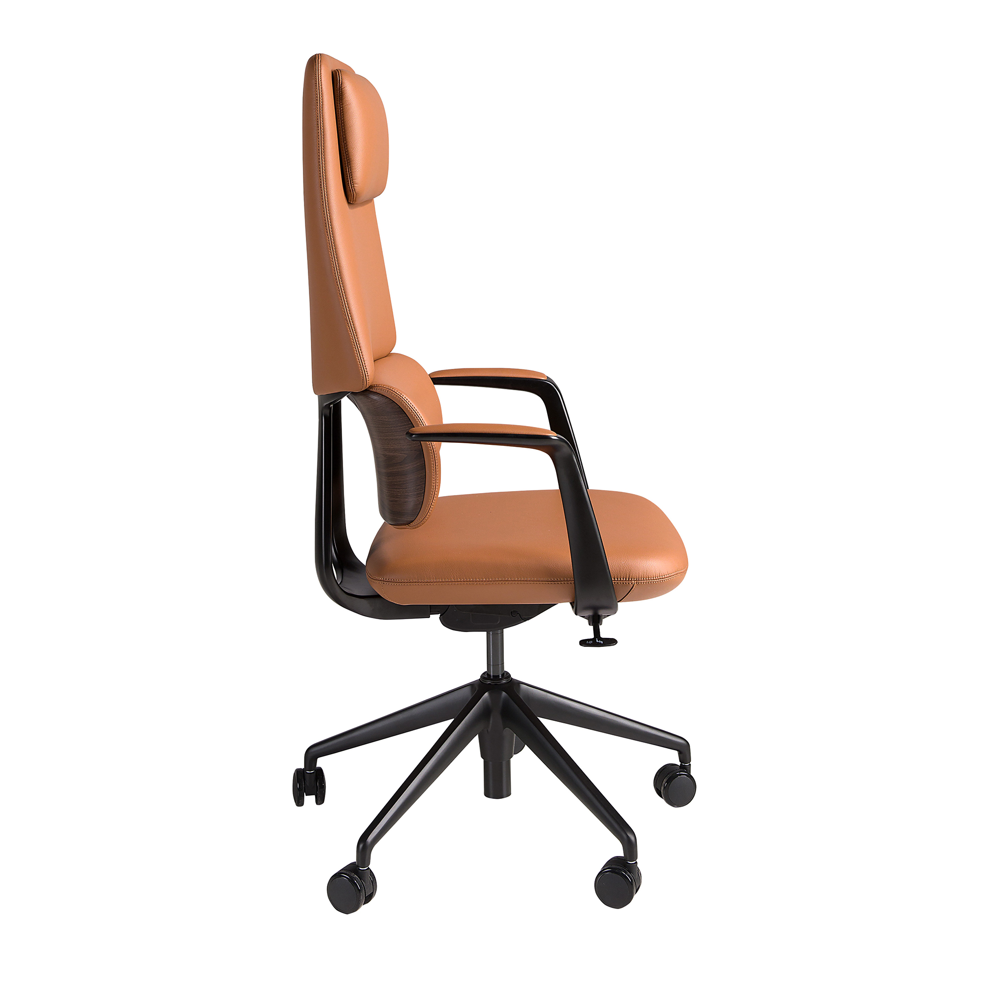 Swivel office chair in brown leatherette Swivel office chair in brown leatherette