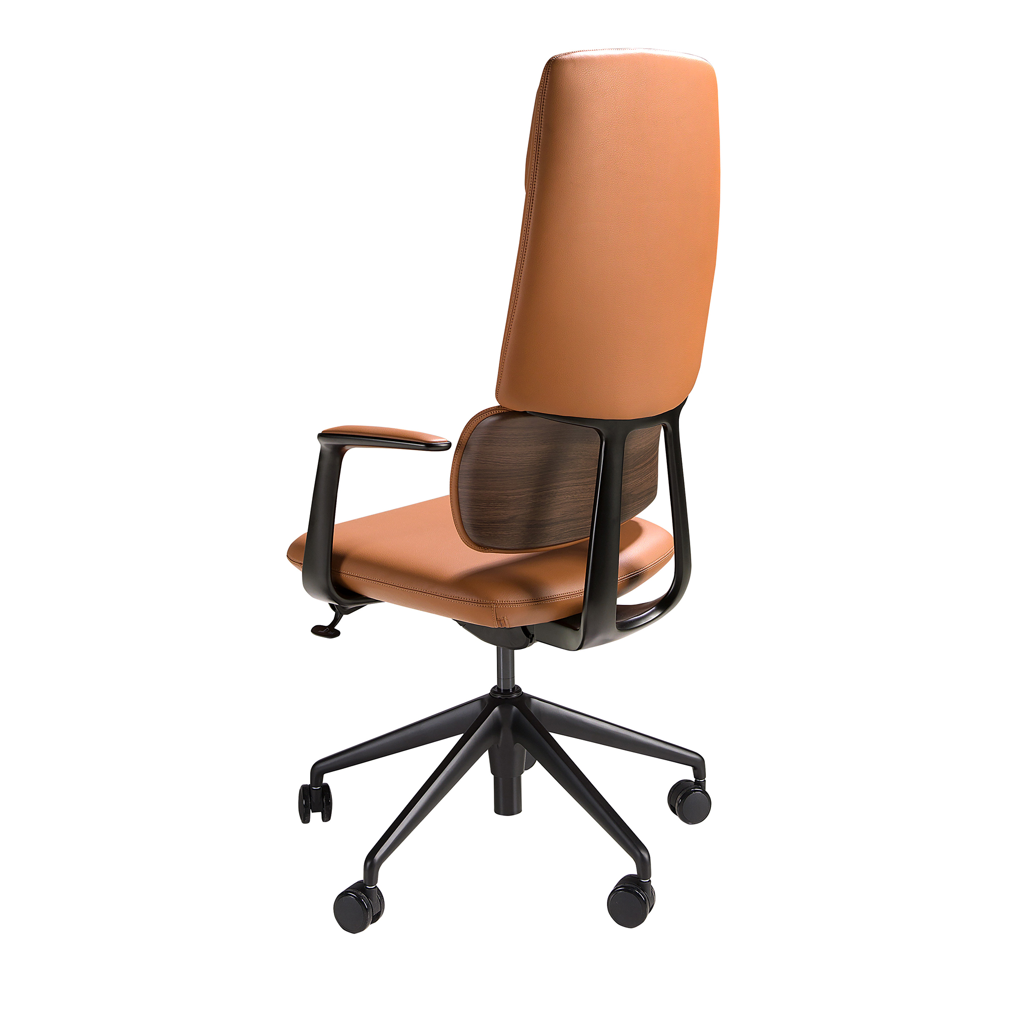 Swivel office chair in brown leatherette Swivel office chair in brown leatherette