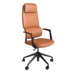 Silla oficina giratoria polipiel marrón
