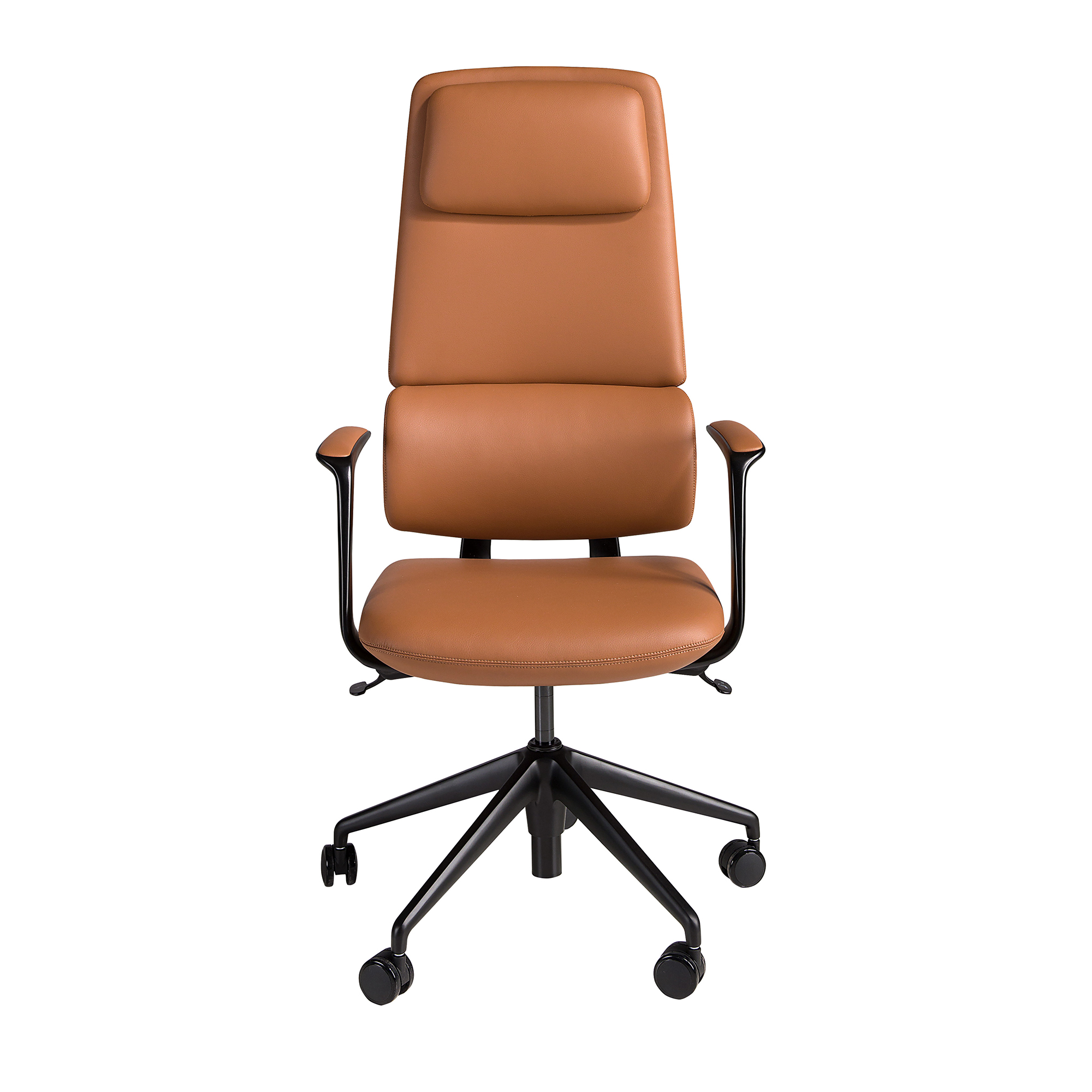 Swivel office chair in brown leatherette Swivel office chair in brown leatherette