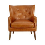 Poltrona Chester in pelle marrone