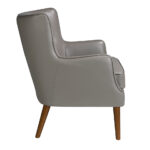 Fauteuil Chester en cuir gris foncé