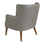 Fauteuil Chester en cuir gris foncé
