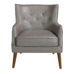 Fauteuil Chester en cuir gris foncé