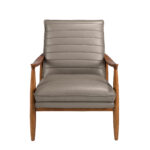 Fauteuil en cuir gris foncé