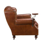 Cognac brown leather Chester armchair
