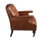 Poltrona Chester in pelle marrone cognac
