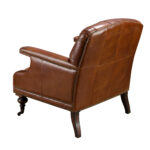 Poltrona Chester in pelle marrone cognac