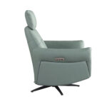 Sillón relax giratorio piel verde turquesa