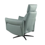 Sillón relax giratorio piel verde turquesa