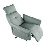 Sillón relax giratorio piel verde turquesa