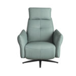 Sillón relax giratorio piel verde turquesa