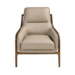 Fauteuil en cuir vison