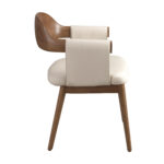 Walnut and cream leatherette chair