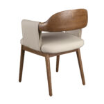 Walnut and cream leatherette chair