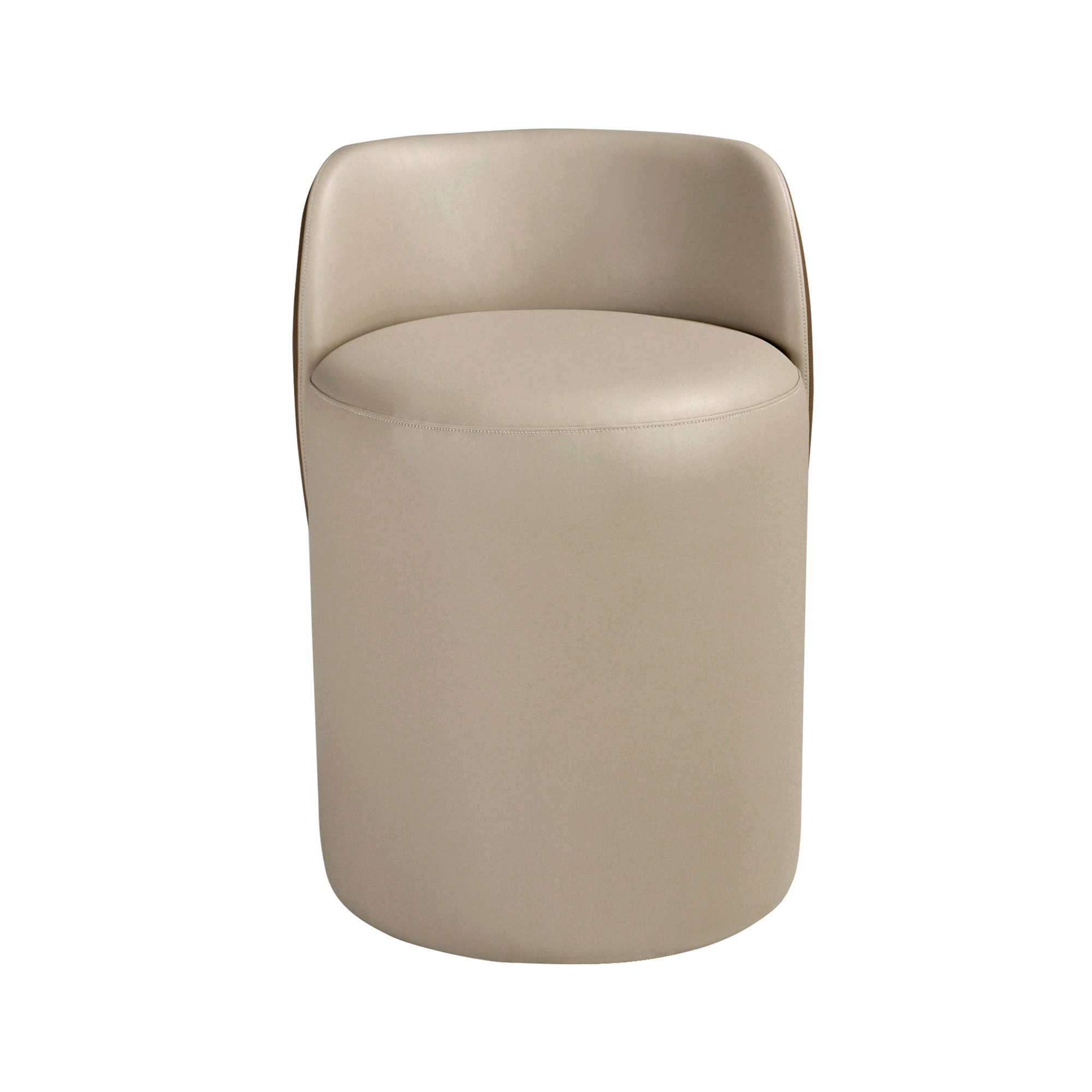 Puff polipiel visón y marrón Puff polipiel visón y marrón