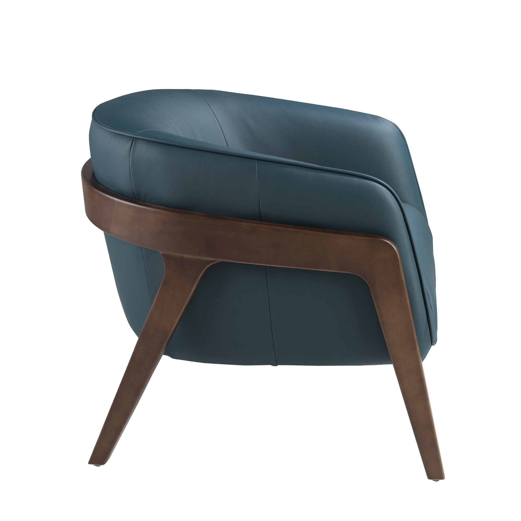 Fauteuil en cuir bleu pétrole Fauteuil en cuir bleu pétrole