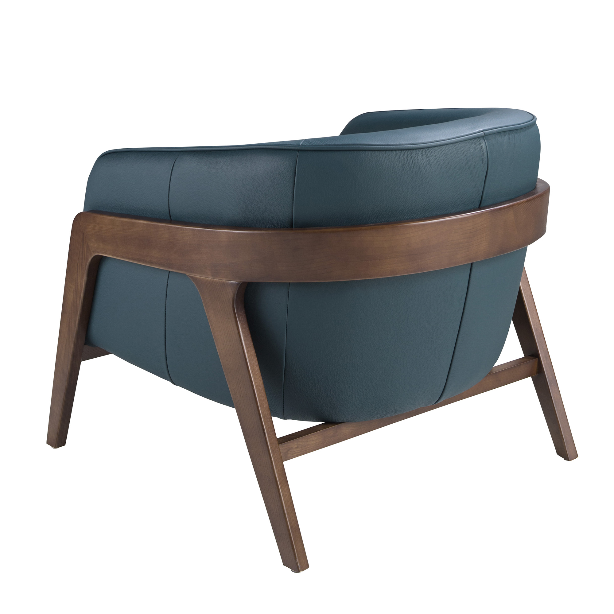 Fauteuil en cuir bleu pétrole Fauteuil en cuir bleu pétrole