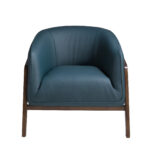 Fauteuil en cuir bleu pétrole