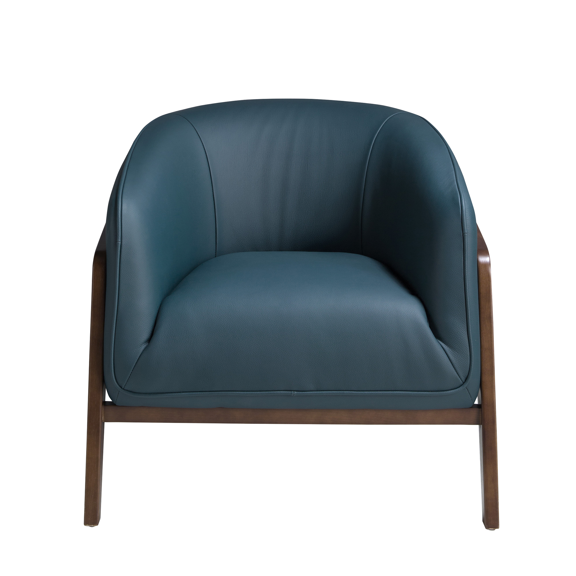 Fauteuil en cuir bleu pétrole Fauteuil en cuir bleu pétrole