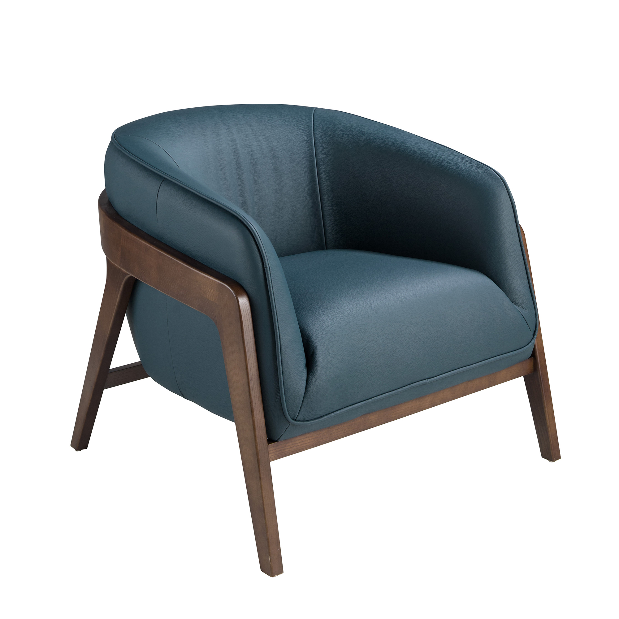 Fauteuil en cuir bleu pétrole Fauteuil en cuir bleu pétrole