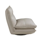 Fauteuil pivotant en cuir gris taupe